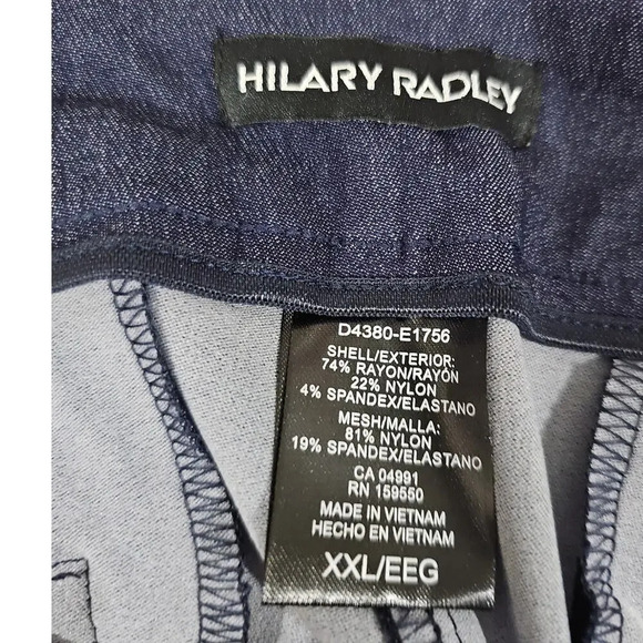 Hilary Radley Pull-On Ankle Pants Indigo Size XXL NWT - Picture 9 of 10